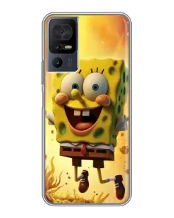 Чохол для TCL 40 SE з картинкою «Губка Боб стрибає»