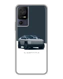 Чохол для TCL 40 SE з картинкою «Сріблястий Cybertruck Tesla»