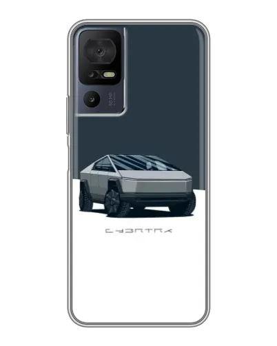 Чохол для TCL 40 SE з картинкою «Сріблястий Cybertruck Tesla»