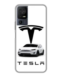 Чохол для TCL 40 SE з картинкою «Tesla White Style»