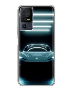 Чохол для TCL 40 SE з картинкою «Tesla в неоні»