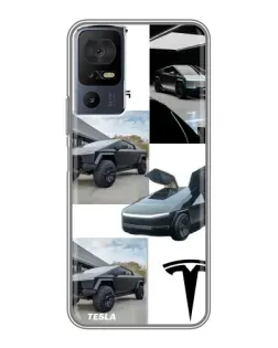 Чохол для TCL 40 SE з картинкою «Колаж Cybertruck Tesla»
