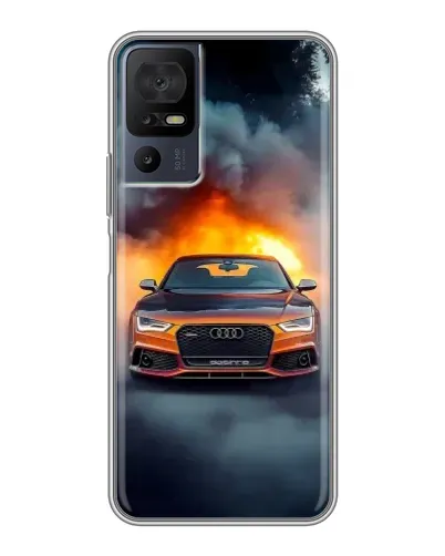 Чохол для TCL 40 SE з картинкою «Audi у вогняному диму»