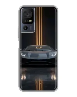 Чохол для TCL 40 SE з картинкою «Lamborghini золоті лінії»
