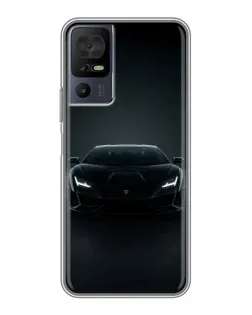 Чохол для TCL 40 SE з картинкою «Чорний Lamborghini Aventador»