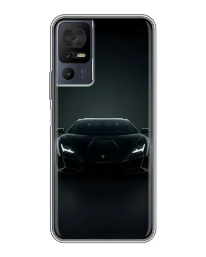 Чохол для TCL 40 SE з картинкою «Чорний Lamborghini Aventador»