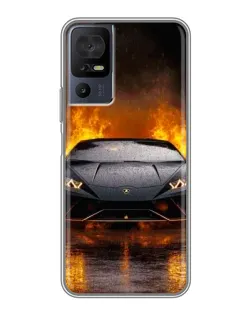Чохол для TCL 40 SE з картинкою «Lamborghini у вогні»