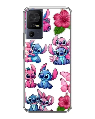 Чохол для TCL 40 SE з картинкою «Стікери Stitch та Angel»