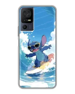 Чехол для TCL 40 SE с картинкой «Стич на волне»