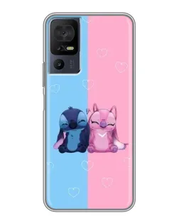 Чехол для TCL 40 SE с картинкой «Stitch и Angel Love»
