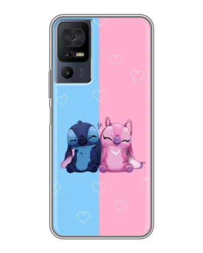 Чохол для TCL 40 SE з картинкою «Stitch та Angel Love»