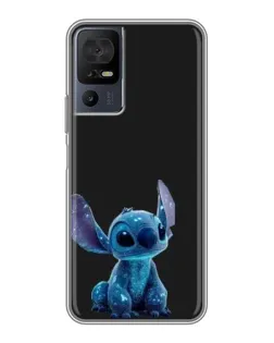 Чехол для TCL 40 SE с картинкой «Стич на черном»
