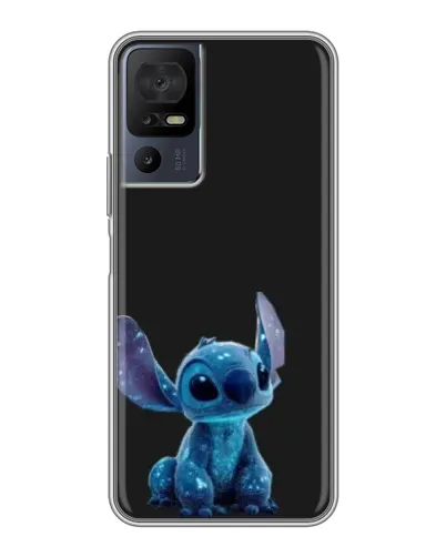 Чехол для TCL 40 SE с картинкой «Стич на черном»