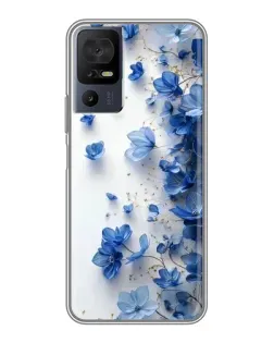Чохол для TCL 40 SE з картинкою «Блакитний квітковий каскад»