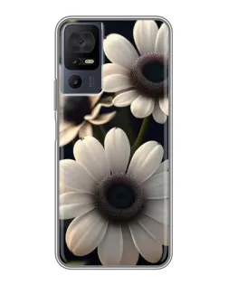 Чохол для TCL 40 SE з картинкою «Білі маргаритки макро»