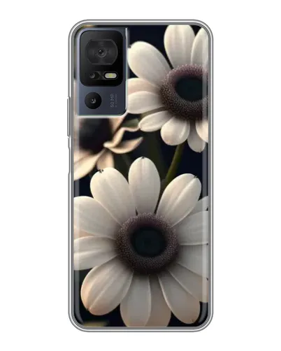 Чохол для TCL 40 SE з картинкою «Білі маргаритки макро»