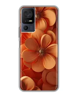 Чохол для TCL 40 SE з картинкою «Помаранчева макро квітка»