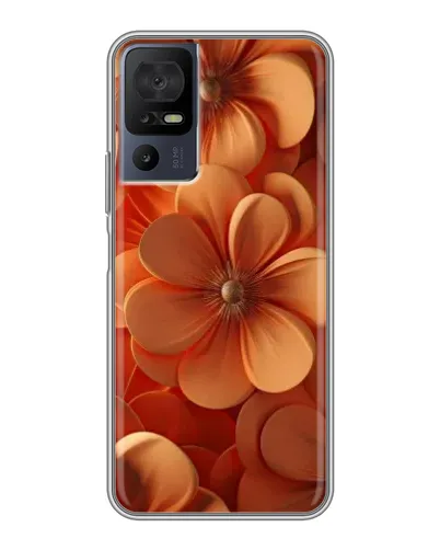 Чохол для TCL 40 SE з картинкою «Помаранчева макро квітка»