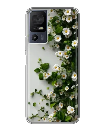 Чохол для TCL 40 SE з картинкою «Гілка дрібних білих квітів»
