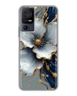 Чохол для TCL 40 SE з картинкою «Біла квітка та золотий флюїд»