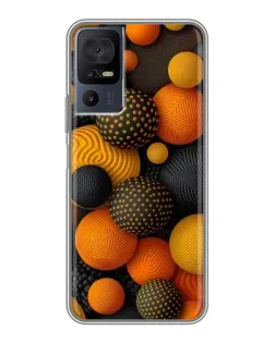 Чохол для TCL 40 SE з картинкою «Об'ємні помаранчеві сфери»