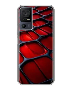 Чохол для TCL 40 SE з картинкою «Червона глянцева сітка»