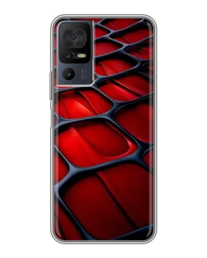 Чохол для TCL 40 SE з картинкою «Червона глянцева сітка»