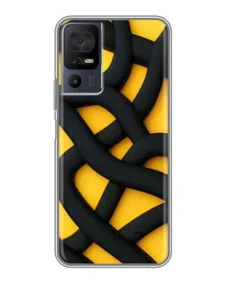 Чохол для TCL 40 SE з картинкою «Чорне жовте переплетення»
