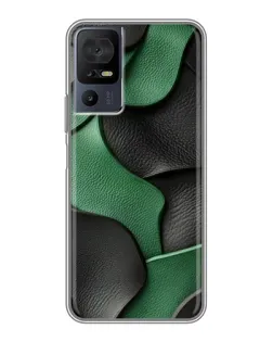 Чохол для TCL 40 SE з картинкою «Зелені шкіряні хвилі»
