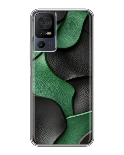 Чохол для TCL 40 SE з картинкою «Зелені шкіряні хвилі»