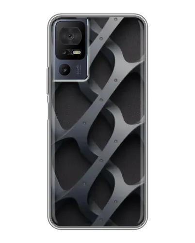 Чохол для TCL 40 SE з картинкою «Об'ємне сіре плетіння»