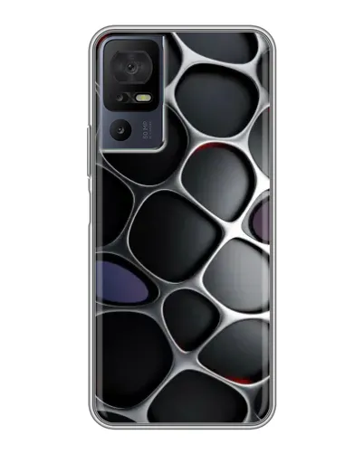 Чохол для TCL 40 SE з картинкою «Об'ємна темна решітка»