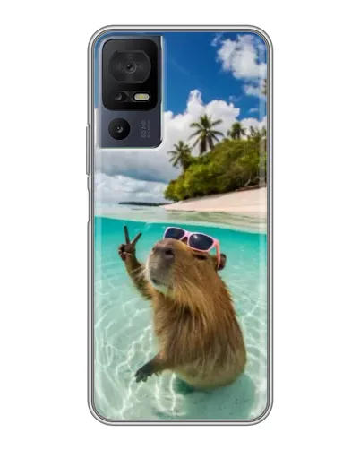 Чохол для TCL 40 SE з картинкою «Капібара на морі»