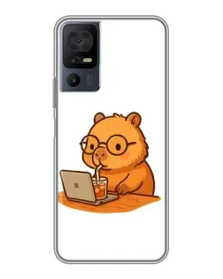 Чохол для TCL 40 SE з картинкою «Капібара з ноутбуком»