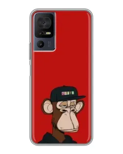 Чохол для TCL 50 5G з картинкою «Bored Ape — червоний фон»