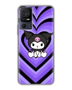 Чехол для TCL 50 5G с картинкой «Kuromi и фиолетовые сердца»