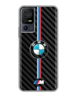 Чохол для TCL 50 5G з картинкою «Емблема BMW та карбон»