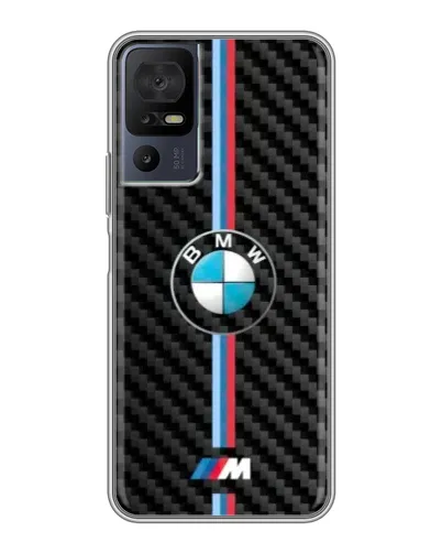 Чохол для TCL 50 5G з картинкою «Емблема BMW та карбон»