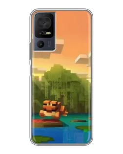 Чохол для TCL 50 5G з картинкою «Майнкрафт захід сонця»