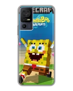 Чохол для TCL 50 5G з картинкою «Губка Боб Minecraft»