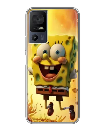 Чохол для TCL 50 5G з картинкою «Губка Боб стрибає»