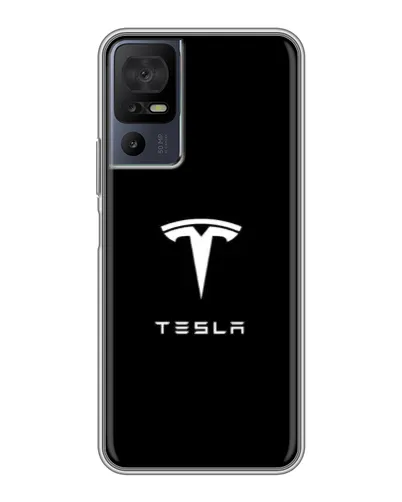 Чехол для TCL 50 5G с картинкой «Tesla White Logo»