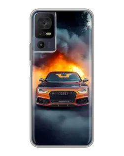 Чохол для TCL 50 5G з картинкою «Audi у вогняному диму»