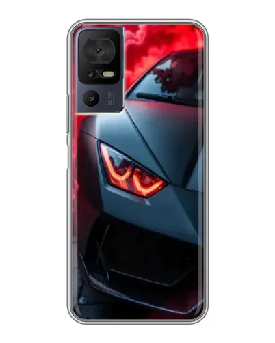 Чехол для TCL 50 5G с картинкой «Lamborghini красное сияние»