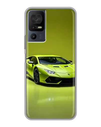 Чехол для TCL 50 5G с картинкой «Салатовый Lamborghini Huracan»