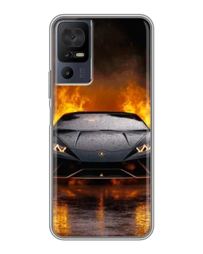 Чехол для TCL 50 5G с картинкой «Lamborghini в огне»