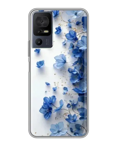 Чохол для TCL 50 5G з картинкою «Блакитний квітковий каскад»