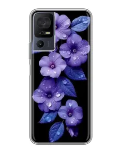 Чехол для TCL 50 5G с картинкой «Фиолетовые цветы с росою» Чехол для TCL 50 5G с картинкой «Фиолетовые цветы с росою»