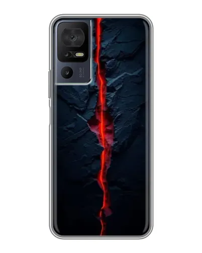 Чехол для TCL 50 5G с картинкой «Kрасная лавовая трещина»