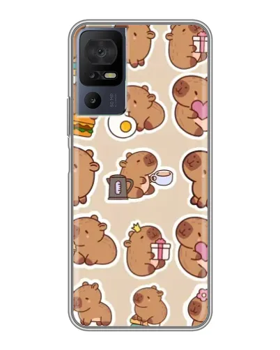 Чехол для TCL 50 5G с картинкой «Капибары паттерн» Чехол для TCL 50 5G с картинкой «Капибары паттерн»